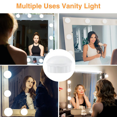 LED กระจกแต่งหน้าหลอดไฟ USB Hollywood Vanity Make Up Mirror Lights ห้องอาบน้ำ Dressing Table Lighting Dimmable LED Wall Lamp