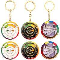 【LZ】✗△¤  Rotatable Color Compass Keychain Girando Presente Da Jóia Paleta Chaveiro Multicolor Metal Esmalte Pin Bag Moda