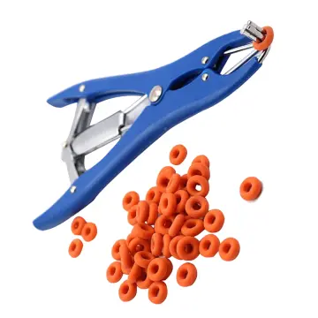 Pigs Castration Pliers With 100pcs Castrator Rings Tail Docking