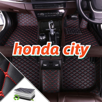 ! [พร้อมส่ง] สำหรับ Honda City พรมปูพื้นรถยนต์ -3 ชิ้นกันน้ำกันฝุ่นกันกระแทกกันกระแทกด้านหน้าและด้านหลังพรมพรมหนัง PU