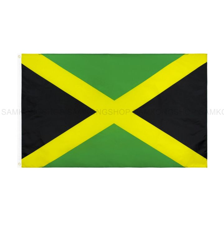 ธงชาติจาไมกา-ธงผ้า-ทนแดด-ทนฝน-มองเห็นสองด้าน-ขนาด-150x90cm-flag-of-jamaica-ธงจาไมกา-จาไมก้า-ธงจาไมก้า-จาเมกา