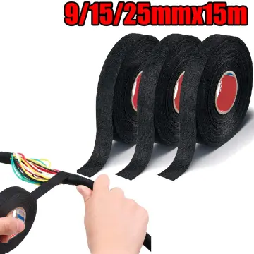 15 meters Heat Resistant Retardant Tape Coroplast Adhesive Cloth Tape For  Car Cable Harness Wiring Loom Protection 9 15 30 50mm