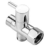 Bidet T Adapter Brass T Adapter with Shut-Off Valve 3-Way Tee Connector 7/8In X 7/8In X G1/2 for Toilet Bidet Sprayer