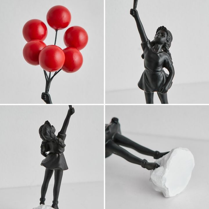 รูปปั้นเด็กผู้หญิงบอลลูนบินได้รูปปั้นรูปปั้น-soggiorno-decorazione-a-casa-e-accessori-da-tavola-accessori-da-scrivania