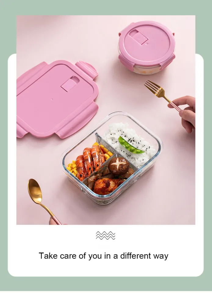 Multi Glass Transparent Lunch Boxes Set Microwave Lunch Box Set Kotak  Makanan Kaca Bekas Tupperware With Lid Flosso