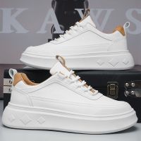 Chunky Sneakers Mens Casual Leather Platform Sports Shoes Spring 2023 New Men Fashion White Lace Up Outdoor Vulcanize Zapatillas