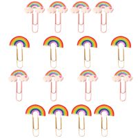 16 Pcs Rainbow Paper Clip Cute DIY Clips Lovely File Small Book Reading Delicate Office Craft Document