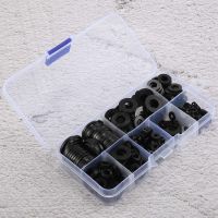 480 Pcs Nylon Flat Round Washers Gaskets Spacers Assortment Set for Screw Bolt(Black)