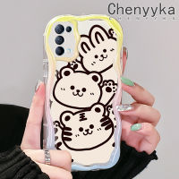 เคส Chenyyka สำหรับ OPPO Reno 5 5G Reno 5K 5G เคส X3 Lite เคสลายการ์ตูนลวดลายสัตว์น่ารักเนื้อครีมกันกระแทกแบบใสนิ่มเคสมือถือโปร่งใสลายกล้องถ่ายรูปสร้างสรรค์เคสป้องกันซิลิกาเจล