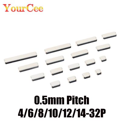 20Pcs FPC FFC Under Clamshell Flat Cable Socket Connectors 0.5mm Pitch Vertical patch dislocation foot 4P 6P 8P 10P-32Pin