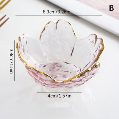 baoda จานแก้วขนาดเล็กสไตล์ญี่ปุ่นสีทอง Inlay แก้วซอสชามมินิจานปรุงรส