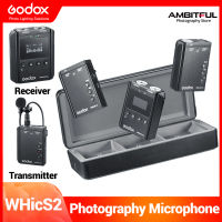 Godox WMicS2 UHF Compact Wireless Microphone System Professional Lavalier Mic for Vlog Video DSLR Smartphone Interview Recording