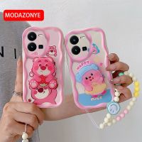 เคสตลกสำหรับ VIVO Y35 4G เคสโทรศัพท์ซิลิโคนนิ่มน่ารักเคส VIVOY35สำหรับสุภาพสตรีเด็กผู้หญิงพร้อมขาตั้งแบบสร้อยข้อมือ