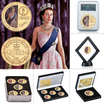 1926-2022 Queen Elizabeth IIทองเหรียญที่ระลึกของขวัญกล่องRoyal Family Challengeเหรียญสะสมเหรียญของที่ระลึกของขวัญ-kdddd