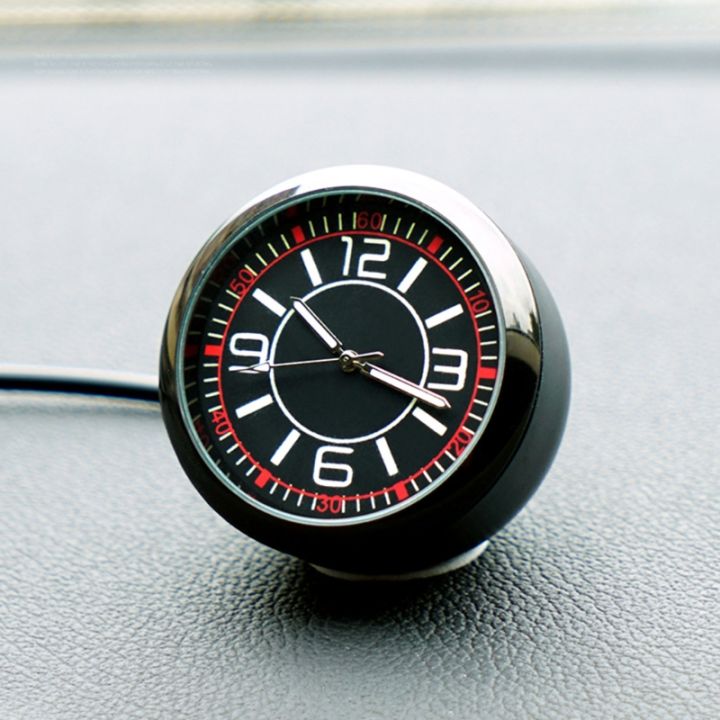 รถแดชบอร์ดนาฬิกาสากลควอตซ์ส่องสว่างนาฬิกากระจกกระจกรถติดบนนาฬิกานาฬิกาอุปกรณ์ยานยนต์