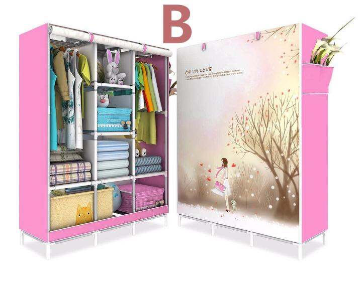 ZXT Multifunctional 3D Pattern Panoramic Wardrobe Nonwoven Wardrobe