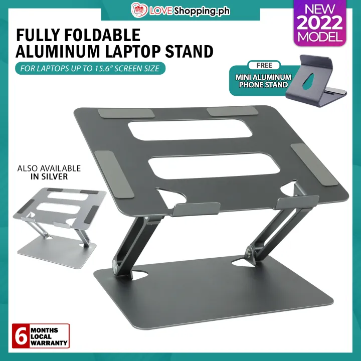 Fully Foldable Aluminum Laptop Stand Breathable Hollow Laptop Riser for