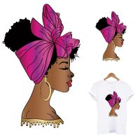 African Diva Lady Iron On Patches For Clothing DIY A-Level Washable Thermal Heat Transfer Sticker Applique Decoration Patch Fashion Accessories