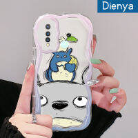 เคส Dienya สำหรับ VIVO Y19 Y5s เคสการ์ตูนน่ารักภาพสีน้ำมันลาย Totoro ลวดลายโค้งขอบใสเคสมือถือฝาครอบป้องกันใสเนื้อครีม