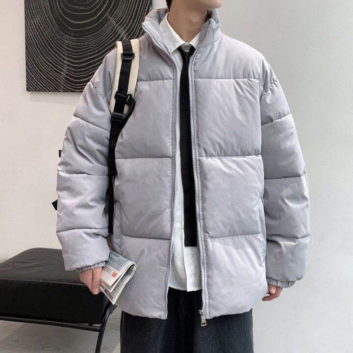 cod-cotton-mens-winter-korean-version-loose-thickened-ins-stand-collar-solid-coat