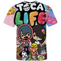 Hot Childrens Games Toca Life World T-shirt 3D Anime Toca Boca Life World Game T-shirt Childrens Top T-shirt Large Youth Street Clothing