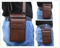 Men Genuine Leather Bag Purses Waist Belt Pack Hook Cross Body 7 Business Cell Phone Case Small Shoulder Fanny Messenger Bags