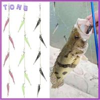 TONG หางส้อม 3D ตา อุปกรณ์ตกปลา เหยื่อตกปลา Swimbait ล่อคลัสเตอร์5แท่ง เหยื่อนุ่ม