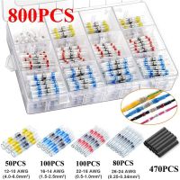 800/300/250Pcs Heat Shrink Butt Crimp Terminals Waterproof Solder Seal Electrical Butt Connectors Wire Cable Splice Terminal Kit Electrical Circuitry