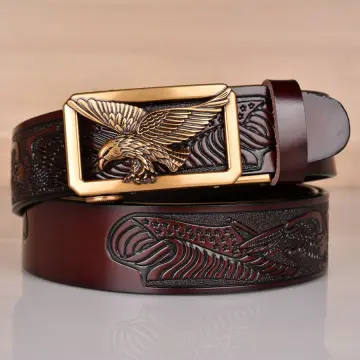 Geometric Embossed Eagle Decor Belt