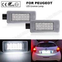 ไฟป้ายทะเบียนรถ2ชิ้นสำหรับ Peugeot 308 II 207 CC 208 2008โคมไฟแผ่นตัวเลข LED สีขาว MK2 5008สำหรับ Citroen C5 III C4 Picasso