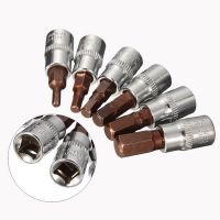 6pcs 1/4 Inch S2 Drive Hex Bit Sockets Set H3 H4 H5 H6 H7 H8 Metric Screwdriver Bit Sockets Hand Tools Socket Joint Hexagonal