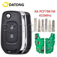 Datong World กุญแจรถระยะไกลควบคุมสำหรับ Renault Kiwid Dacia Logan 2 Megane Kaddjar Duster Clio4 Dokker 4A ชิป PCF7961M 433Mhz