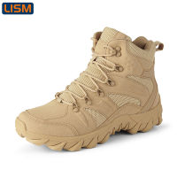 LISM 2022 Mens Military Combat Boots Plus Size 39-46 Tactical Ankle Boots Motorcycle Work Safety Shoes(COD)