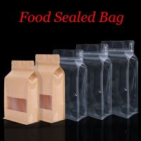 【DT】 hot  10pcs Resealable Zip Lock Bags Self Seal Clear Plastic Kraft Paper Poly Bag Food Storage Package Reclosable Vacuum Fresh Bag