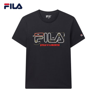 FILA เสื้อยืดแขนสั้นของผู้ชาย,เสื้อกีฬาพิมพ์ลายแฟชั่นใหม่ใส่สบาย