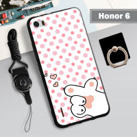 เคส TPU แบบนิ่มสำหรับ Huawei Honor 6เคสโทรศัพท์คลุมทั้งหมดสายรัดและฝามีที่ถือวงแหวนโทรศัพท์กันรอยขีดข่วนแบบแฟชั่น