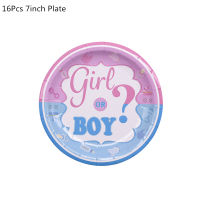 65Pcs เพศเปิดเผยชุดอาหารทิ้งชุด Boy หรือ Girl แผ่นผ้าเช็ดปากเพศเปิดเผย Baby Shower Party อุปกรณ์ตกแต่ง