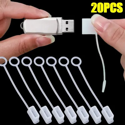 20-1PCS Dustproof Cover with Rope Dust Plug For USB Charging Extension Transfer Data Line Stopper USB-A Charger Protector Cap Electrical Connectors
