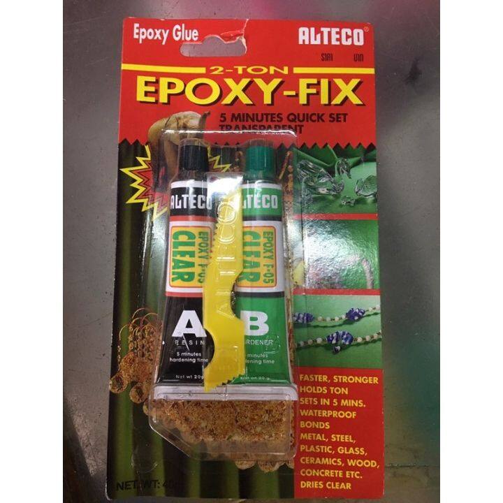 กาวอีพอกซี่-แท้100-epoxy-glue-ขนาด-40-กรัม-alteco-epoxy-fix-2-ton-40g-กาวอีพ็อกซี่-กาวหลอดคู่-f05-epoxy-glue-ใส-กาวอีพ็อกซี่ใส-แห้งเร็วภายใน-5-นาที