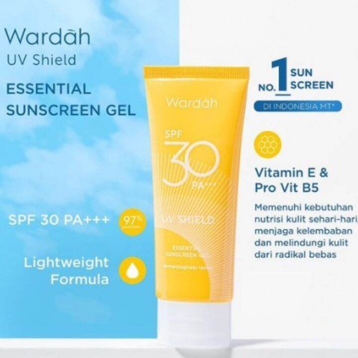 SALE ! Wardah UV Shield Essential Sunscreen Gel SPF 30 PA 40ml (Ready ...