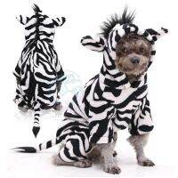 ??พร้อมส่ง?? ??? Zebra-ม้าลาย &amp;gt; ชุดสวมสี่ขามีฮู้ดผ้าขนสำลีแฟนซี For PET ???