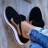 Summer Womens Loafer Shallow Slip on Ladies Flats Platform Casual Bow Walking Shoes Female Sewing Woman Fashion Footwear 2022