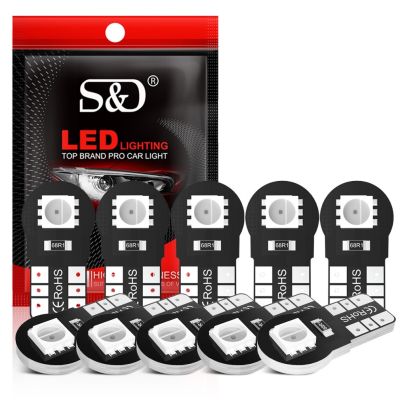 หลอดไฟ  LED T10 W5W WY5W 5050 RGB 2SMD T10 RGB 12V สําหรับติดป้ายทะเบียนรถยนต์  มอเตอร์ไซค์ 1 เส้น