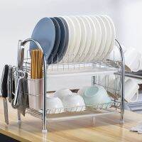 【CC】 Widened Large Size Draining Dish Rack Storage Rac Multi-Functional Organizer