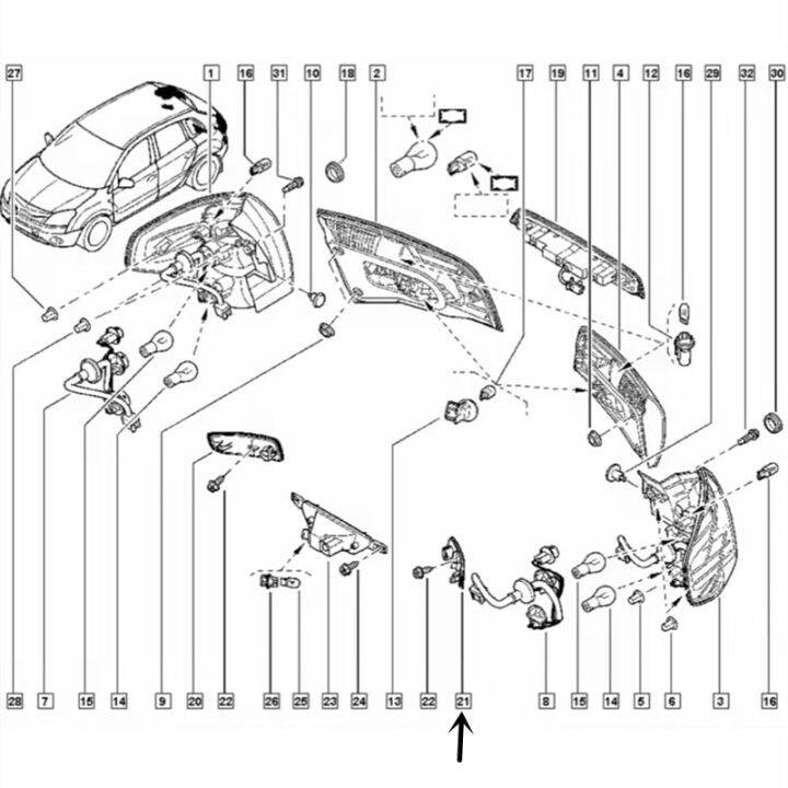 สำหรับ-renault-koleos-2008-2016ด้านซ้าย-ขวา-bemper-belakang-เบรกสะท้อนแสงแสงมาร์กเกอร์หลอดไฟ