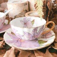 200 ML Europe Style Ceramic Bone China Coffee Set Cup and Saucer Spoon Kit Hand Painted Cuckoo Pattern CoffeeTea Mug