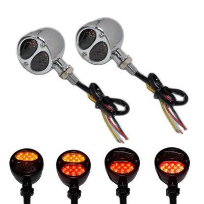 Motorcycle 3 in 1 LED Turn Signals w Brake Tail Light Blinkers Turn Indicator Lights For Harley Chopper Bobber Cafe Racer 10mm