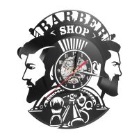 Barber Shop Wall Clock Modern Barbershop Decoration Vinyl Record Wall Clock Hanging Hairdresser Wall Watch for Barber