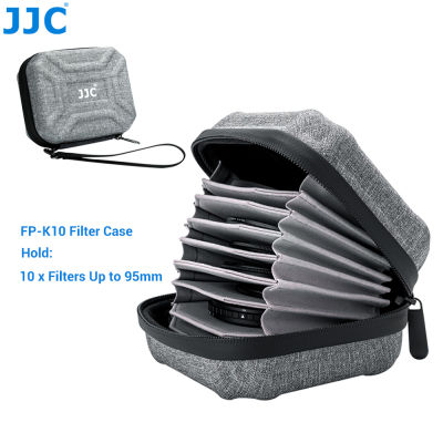 JJC 10 Slots Camera Filter Case UV CPL ND Filter Box Pouch Eva Material Can be Hold 10 pcs up to 95mm Filter Include Microfiber Cleaning Cloth wub