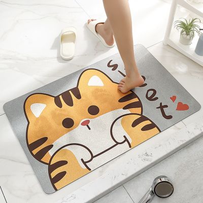 Bathroom Mat พรมหน้าห้องน้ำ พรมเช็ดเท้า ลายสุดน่ารัก พรมปูพื้นนุ่ม ซึมซับน้ำดี พรมห้องน้ำแห้งเร็ว พรมเช็ดเท้ากันลื่น ในห้องน้ำ พรมห้องน้ำ กันลื่น ปูหน้าห้องน้ำ Bath Mat Non-Slip พรมเช็ดเท้าในห้องน้ำ Bath Mat